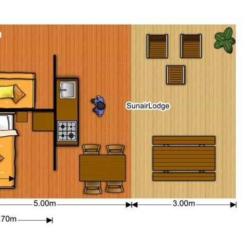 TENTE TOILE ET BOIS 4 personnes - Tente Luxe Lodge Safari Dimanche bord de rivière 40 m2