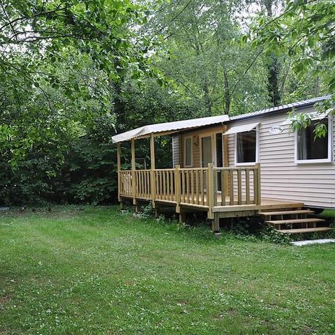 Mobilhome 6 personnes - Mobil-home Le Platane (3 chambres) BORD RIVIERE - Grande terrasse - TV