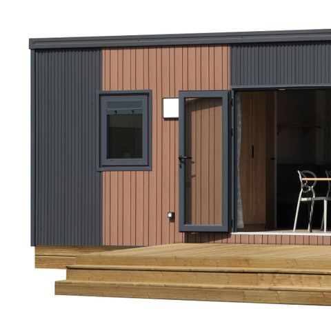MOBILHOME 6 personnes -  Ecrin Vert Premium 36,8m²(3ch-6pers)+2SDB+ terrasse semi-couverte 20m² + LV + C