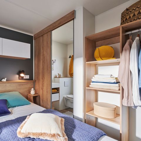 MOBILHOME 6 personnes -  Ecrin Vert Premium 36,8m²(3ch-6pers)+2SDB+ terrasse semi-couverte 20m² + LV + C