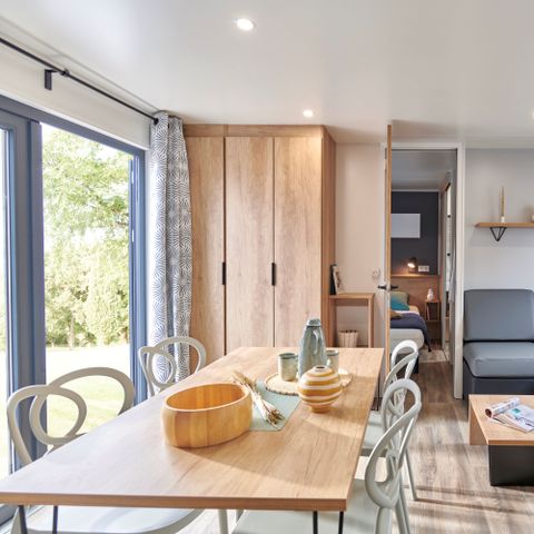 MOBILHOME 6 personnes -  Ecrin Vert Premium 36,8m²(3ch-6pers)+2SDB+ terrasse semi-couverte 20m² + LV + C