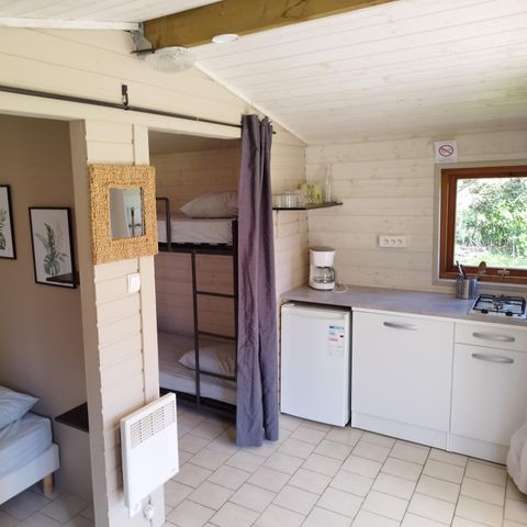 TENTE TOILE ET BOIS 3 personnes - HUTTE  (SANS SANITAIRES)