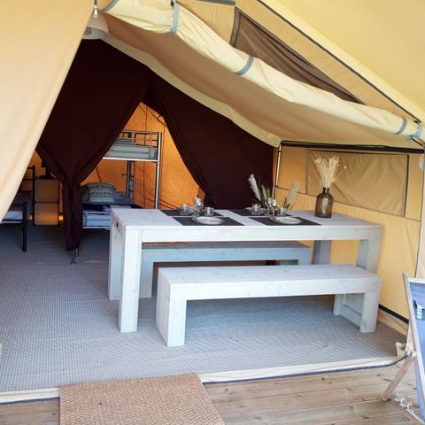TENTE TOILE ET BOIS 4 personnes - TENTE SAFARI (SANS SANITAIRES)