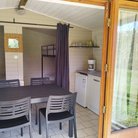 TENTE TOILE ET BOIS 5 personnes - HUTTE (SANS SANITAIRES)
