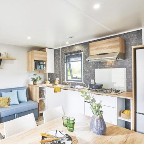 MOBILHOME 6 personnes - Premium 22-28m² - 2 chambres + TV + Terrasse couverte & draps jetables fournis*