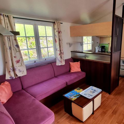MOBILHOME 6 personnes - Premium 22-28m² - 2 chambres + TV + Terrasse couverte & draps jetables fournis