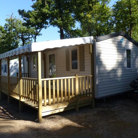 MOBILHOME 6 personnes - Premium 22-28m² - 2 chambres + TV + Terrasse couverte & draps jetables fournis