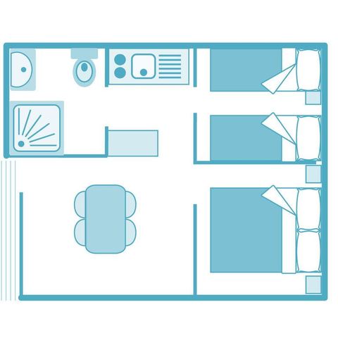 MOBILHOME 5 personnes - PAVILLON CLASSIC CHALET, 25 m² avec clim