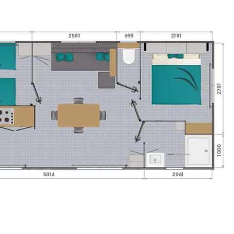 MOBILHOME 4 personnes - Loggia Premium 30m² avec clim