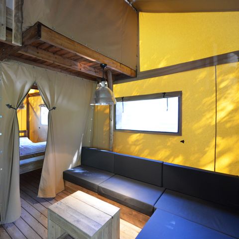 TENTE TOILE ET BOIS 8 personnes - LODGE PREMIUM BAHAMAS 8 personnes MEZZANINE