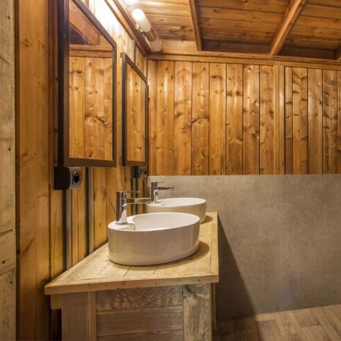 TENTE TOILE ET BOIS 6 personnes - Lodge PREMIUM BAHAMAS 6 personnes MEZZANINE