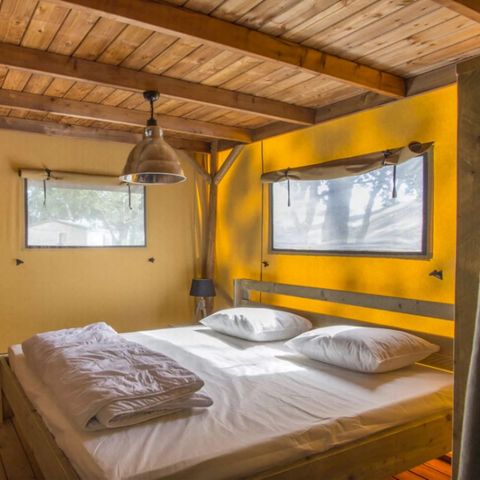 TENTE TOILE ET BOIS 6 personnes - Lodge PREMIUM BAHAMAS 6 personnes MEZZANINE