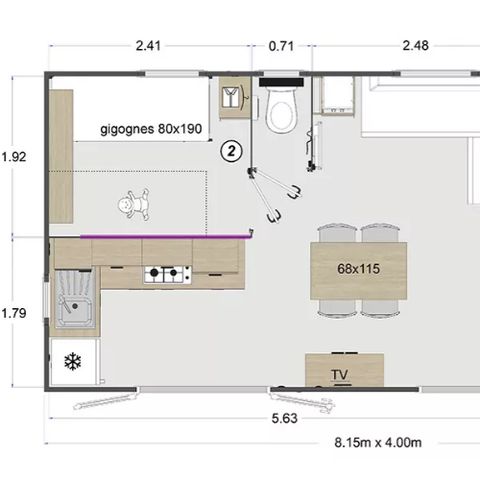 MOBILHOME 4 personnes - Mobile-home GRENADINES**** 4 personnes