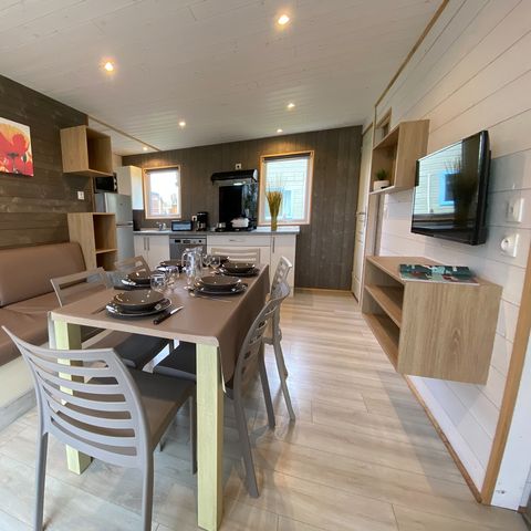 CHALET 7 personnes - PREMIUM 50m² (3 chambres) + terrasse + TV + LV + Plancha + Climatisation