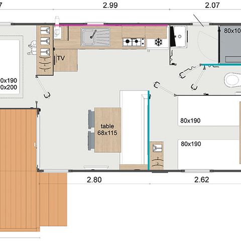 MOBILHOME 5 personnes - ALIZE