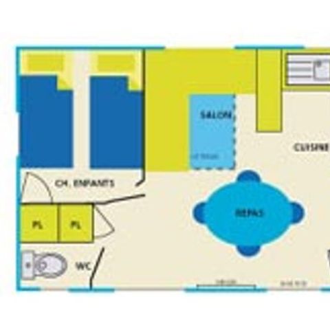 MOBILHOME 5 personnes - Cottage Classique 5 pers 2 ch