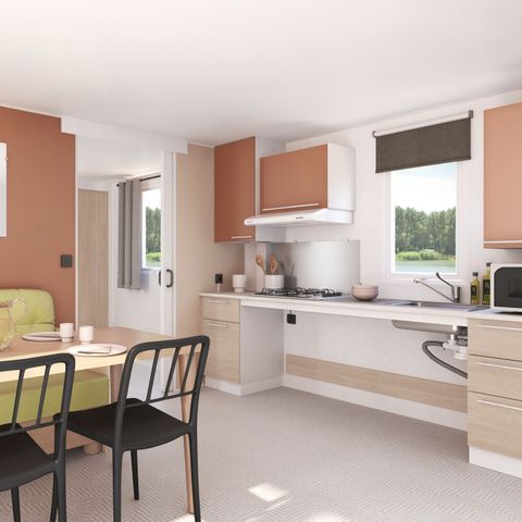MOBILHOME 4 personnes - Mobil-home 30m² (2 chambres) + grande terrasse semi-couverte de 15m2 - accès PMR