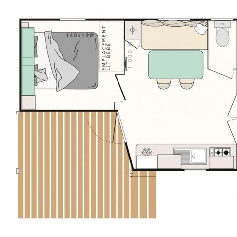 MOBILHOME 5 personnes - Evasion 2 chambres 23m²