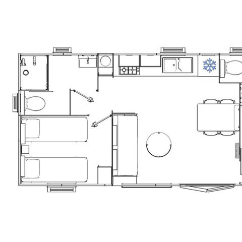 MOBILHOME 6 personnes - Confort 2 chambres 2 sdb 35m²