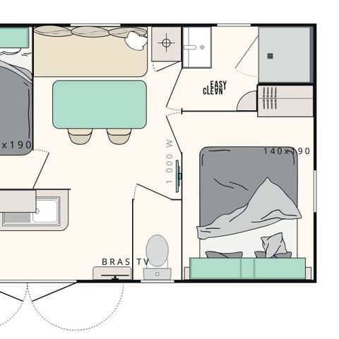 MOBILHOME 4 personnes - Cocoon 2 chambres 23m²