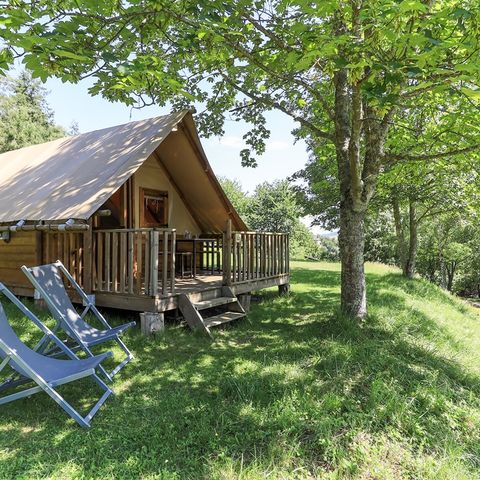 TENTE TOILE ET BOIS 4 personnes - Tente écolodge Standard 20m² - 2 chambres - terrasse couverte