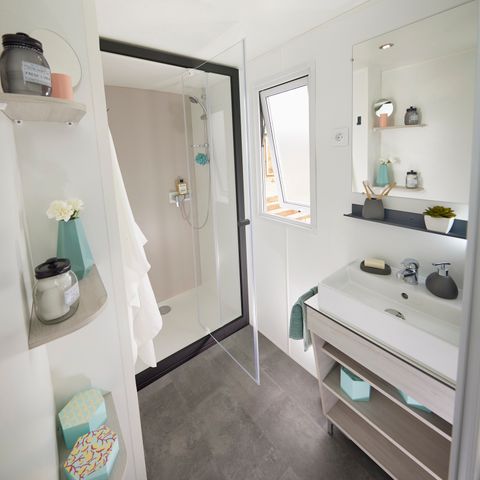 MOBILHOME 6 personnes - Mobil-home Premium 35m² - 3 chambres - Vue lac - terrasse couverte - TV - climatiseur