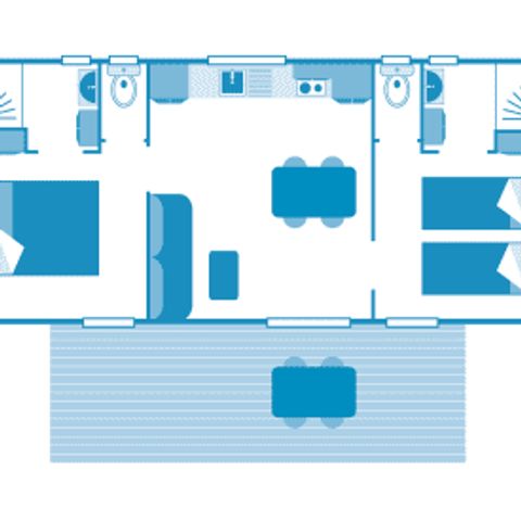 MOBILHOME 4 personnes - Cottage Pêcheries 4p 2ch 2SDB PREMIUM