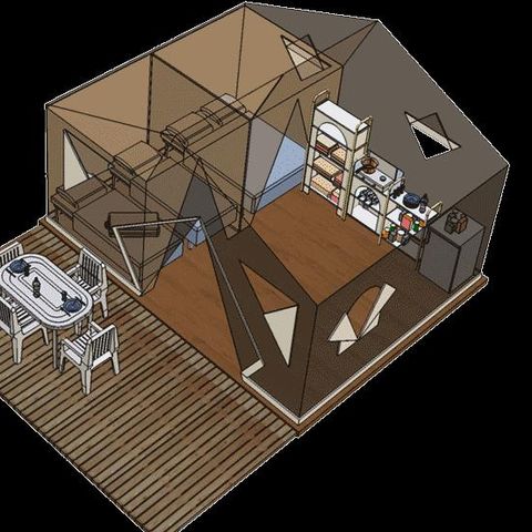 TENTE 5 personnes - LODGE DU TRAPPEUR STANDARD sans sanitaires