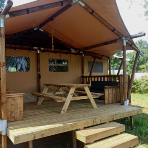 TENTE TOILE ET BOIS 8 personnes - SAFARI LODGE 7/8 personnes