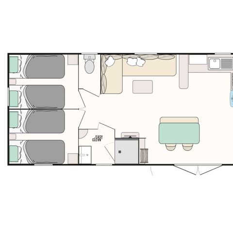 MOBILHOME 6 personnes - 3 chambres 2 sdb