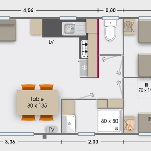 MOBILHOME 6 personnes - 6 pers 2 sdb clim