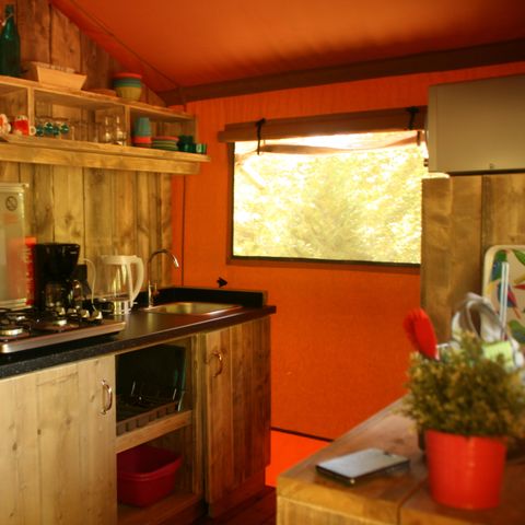 Tente en toile et en bois 5 personnes - SAFARI WOODY (sans sanitaires)