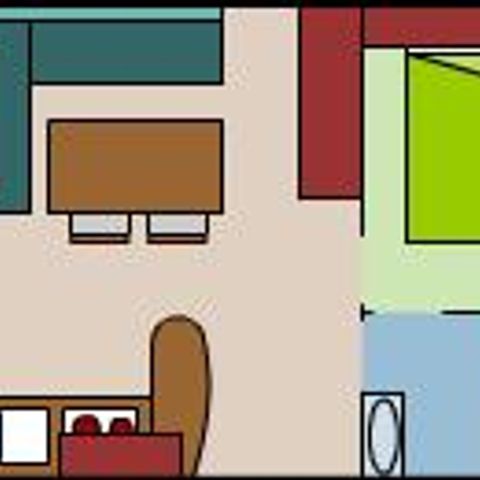 MOBILHOME 5 personnes - Mobil-home Standard MERCURE 27m² - 2 chambres + terrasse semi-couverte 11m²