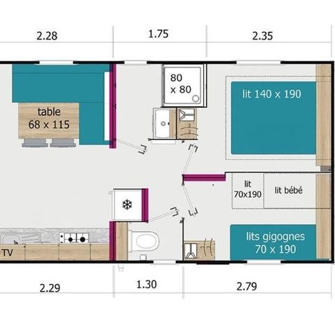 MOBILHOME 4 personnes - Lodge 75