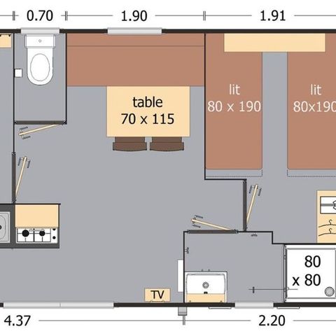 MOBILHOME 4 personnes - Lodge 64