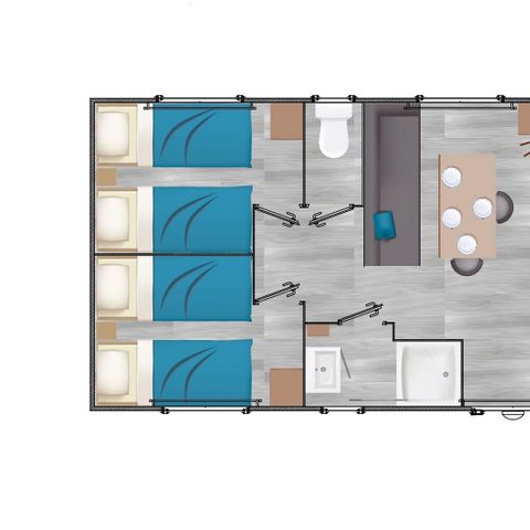 MOBILHOME 6 personnes - Confort+ Glénan 6Pers 3Ch  32m2