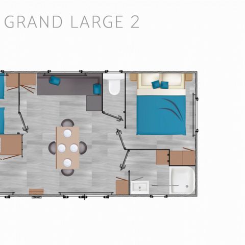 MOBILHOME 5 personnes - Premium Grand Large 4/5 Pers 2 Ch 30m2