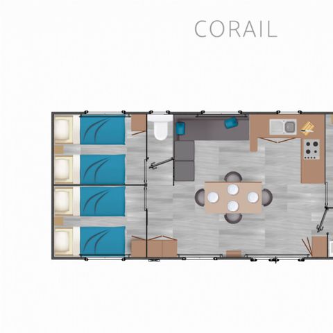 MOBILHOME 6 personnes - Premium Corail - 6 Pers 3 Ch 36m2