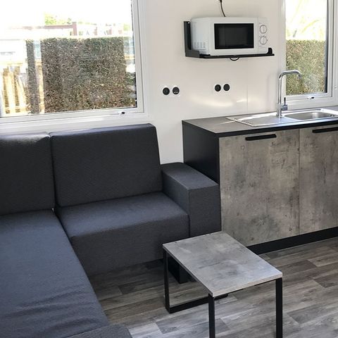 MOBILHOME 6 personnes - Confort 32m² - 3 chambres + terrasse semi-couverte
