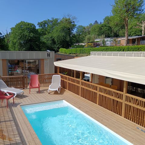 Mobilhome 8 personnes - NEW// Villa de la Rance Prestige 60m² - 4 chambres - 3 SDB - Piscine - Terrasse couverte - SPA