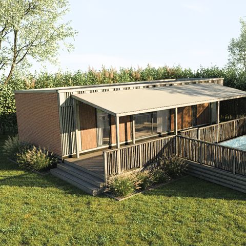 MOBILHOME 6 personnes - NEW// Villa de la Rance Prestige 40m² - 3 chambres - 2 salles de bain - Piscine - Terrasse couverte