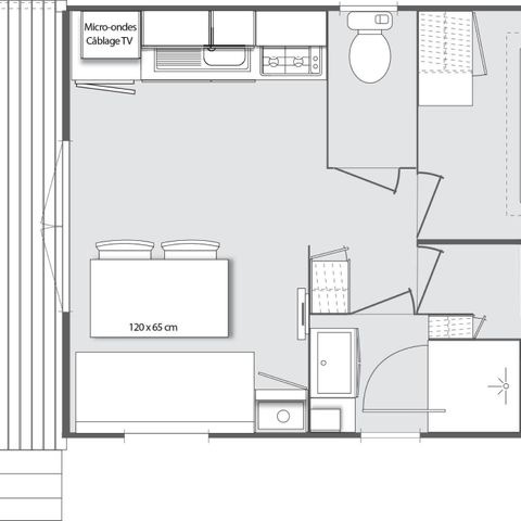 MOBILHOME 4 personnes - Mobilhome 2 chambres à coucher pour 1 à 4 personnes