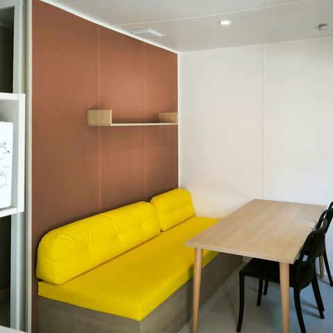 MOBILHOME 2 personnes - Mobil-Home Confort 22m² - 1 chambre + terrasse semi-couverte 12m² + TV + Clim -