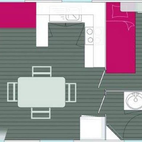 MOBILHOME 4 personnes - FLORES 31m² - 2 chambres + terrasse couverte