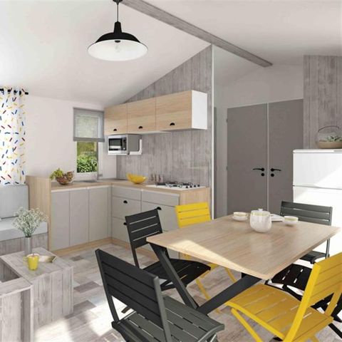 MOBILHOME 6 personnes - PREMIUM 36m² - 3 chambres - 2 SDB - Terrasse Couverte