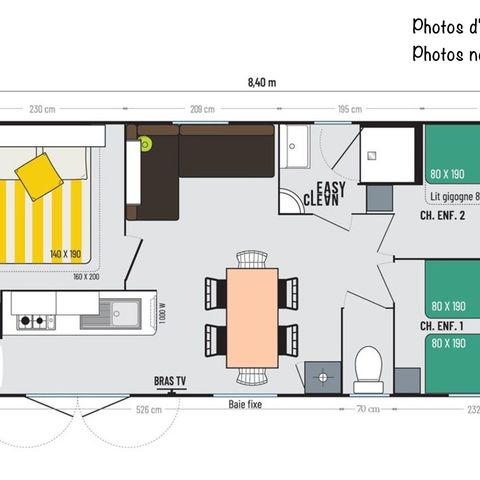 MOBILHOME 6 personnes -  Espace Premium 31m²