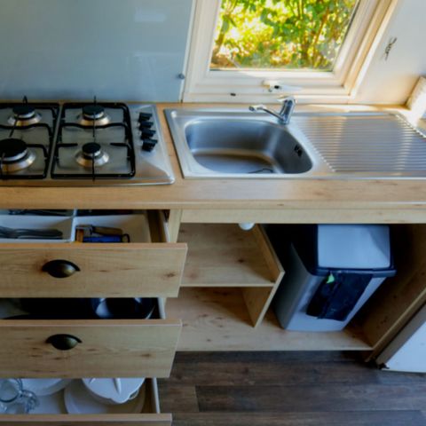 Hébergement 4 personnes - Roulotte 2chambres vue mer