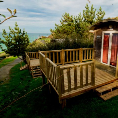 Hébergement 4 personnes - Roulotte 2chambres vue mer