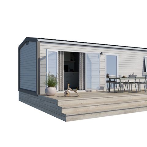 MOBILHOME 4 personnes - MOBIL HOME CONFORT + SAM 2 chambres plaque induction lave-vaisselle, sèche-cheveux grillepain bouilloire télévision refrigerateur