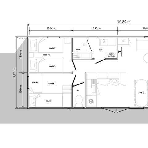 MOBILHOME 6 personnes - Confort Plus 3 chambres 2 Sdb